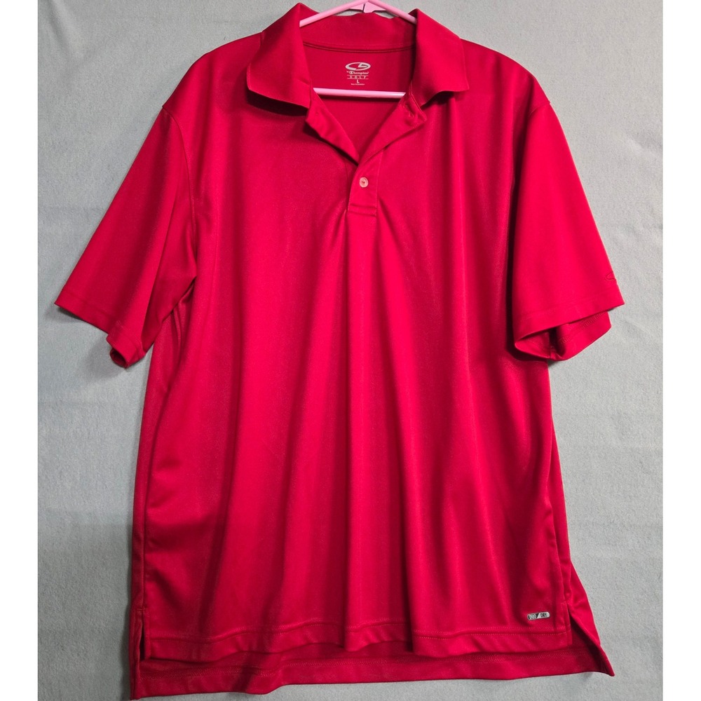 C9 by Champion Golf Polo Shirt Red Short Sleeve Duo Dry Mens Size L